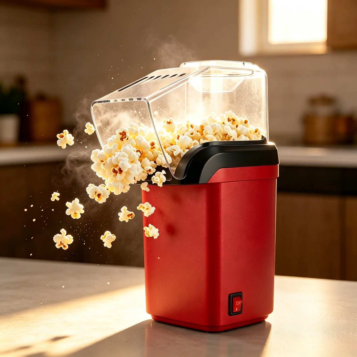 🍿 Hot Air Popcorn Maker – 3-Minute Oil-Free Popcorn Machine for Movie Nights & Holiday Parties