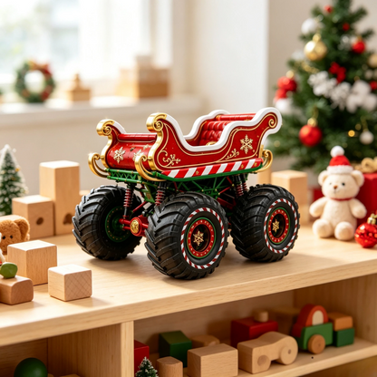 🎄Christmas Monster Truck Toy – Gift-Ready Holiday Sleigh