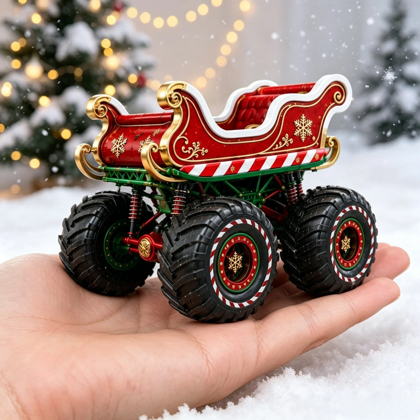 🎄Christmas Monster Truck Toy – Gift-Ready Holiday Sleigh
