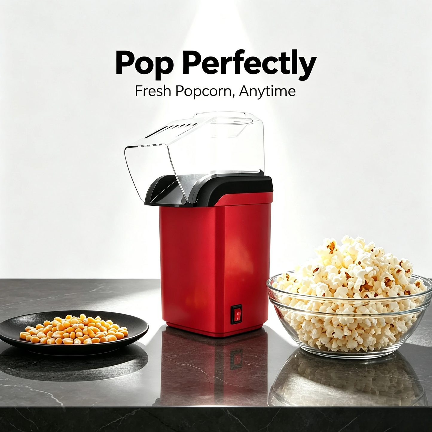 🍿 Hot Air Popcorn Maker – 3-Minute Oil-Free Popcorn Machine for Movie Nights & Holiday Parties
