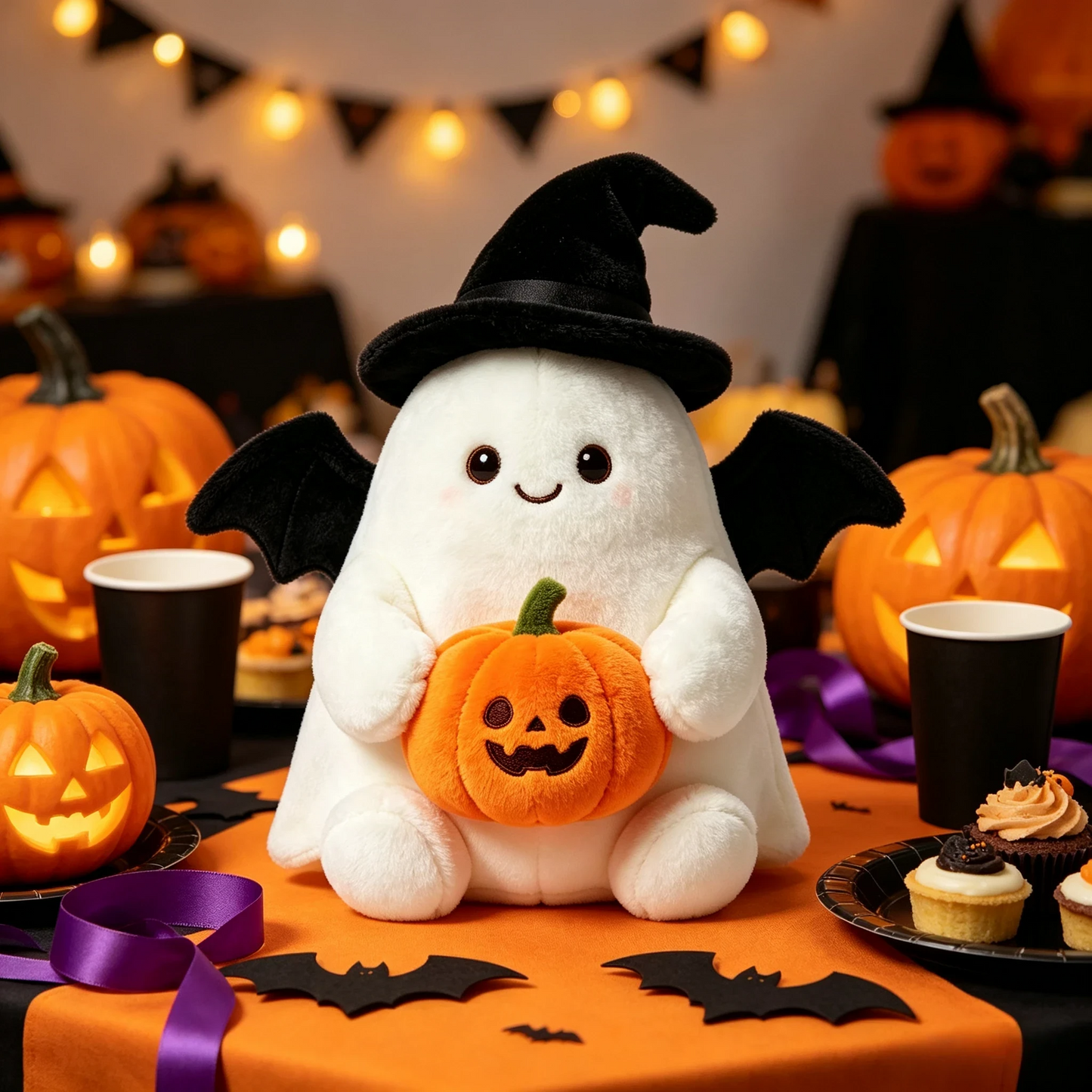 👻Halloween Cute Ghost Plush Doll, Spooky‑Cute Stuffed Ghost Toy for Home Party Decoration, Ideal Halloween Holiday Gift