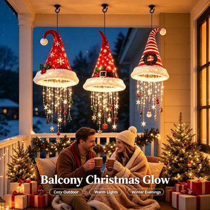 🎅 Santa Hat Pendant Lamp – Warm LED Hanging Christmas Porch Light 🎄