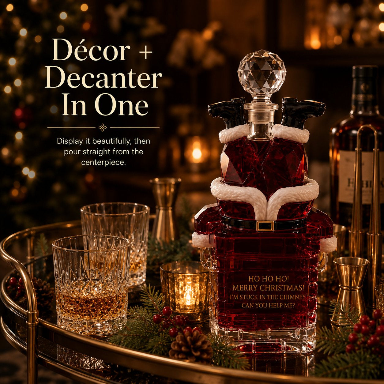 🎅 Crystal Santa Decanter