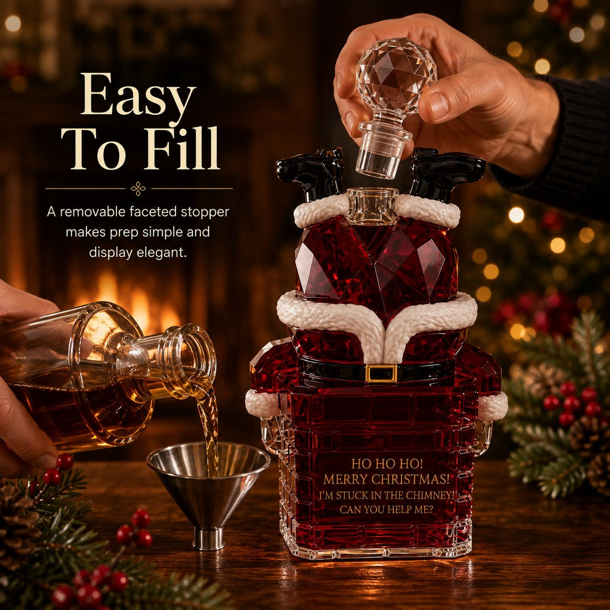 🎅 Crystal Santa Decanter
