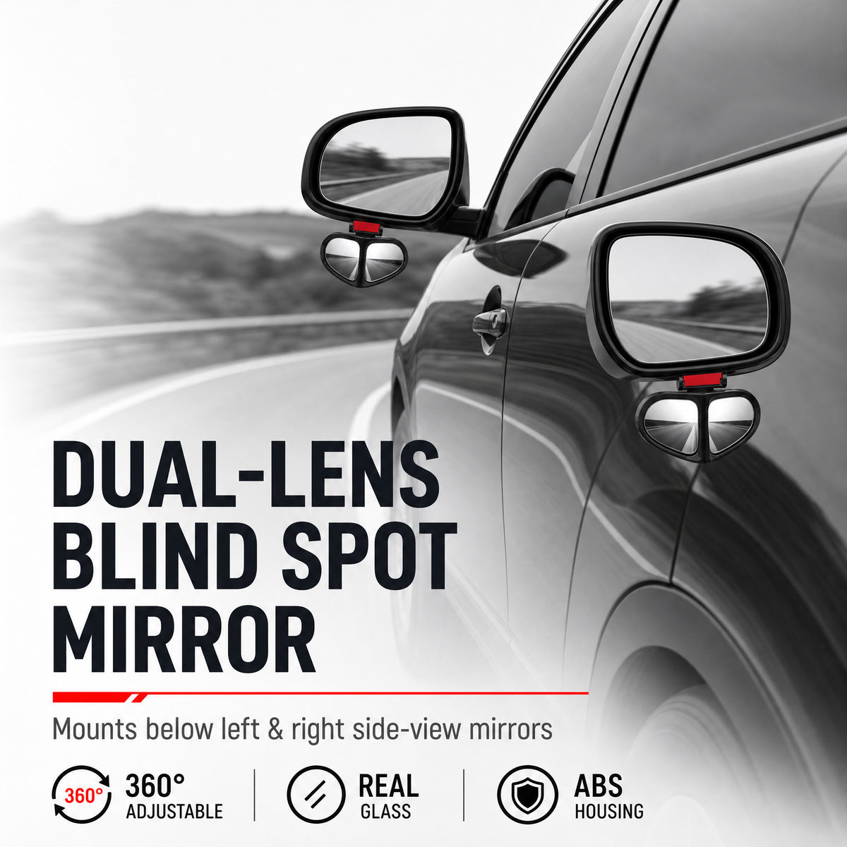 🔥🚗 360° Blind Spot Wide-Angle Rearview Mirror