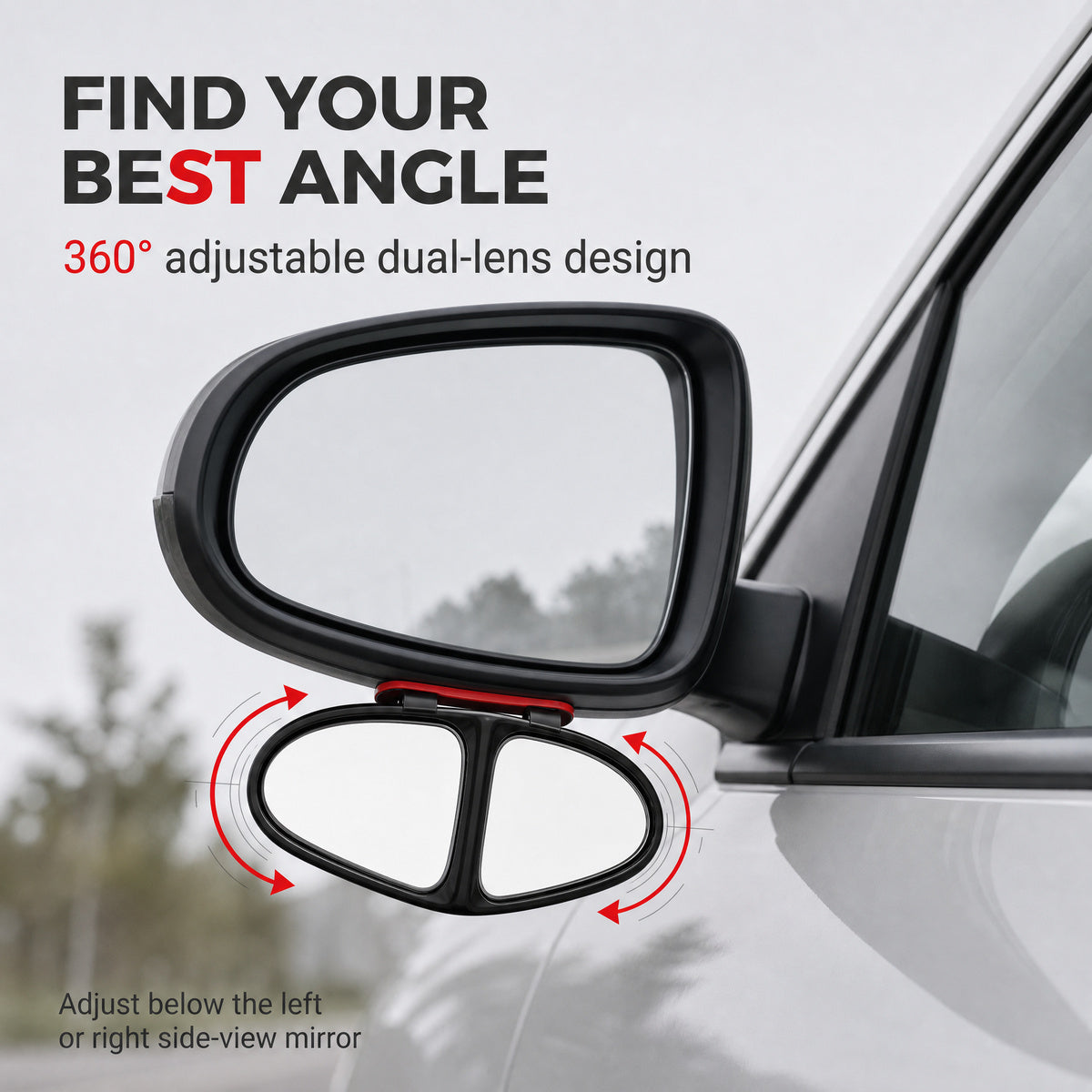 🔥🚗 360° Blind Spot Wide-Angle Rearview Mirror