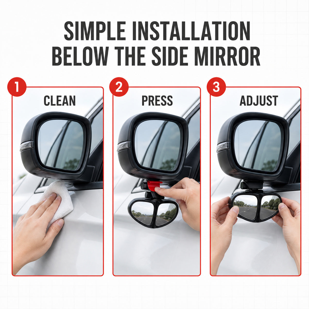 🔥🚗 360° Blind Spot Wide-Angle Rearview Mirror