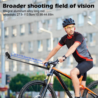🚴Motorcycle & Bike Handlebar Camera Mount with Telescopic Selfie Stick | Cycling POV Recording Bracket