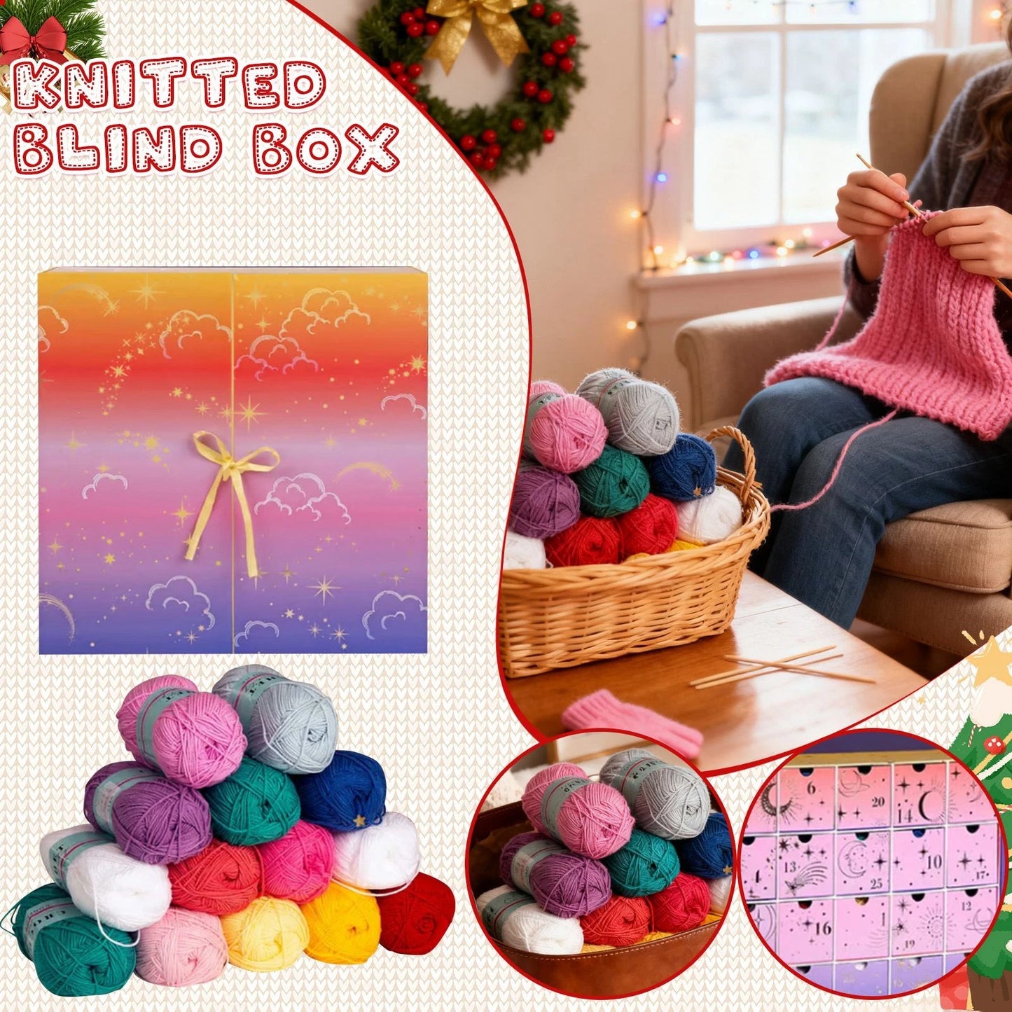 🧶Crochet Yarn Advent Calendar Box  2026🎉– 24 days featuring yarn, crochet tools, patterns, and creative surprises.