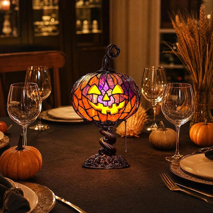 🎃Halloween Stained Glass Style Pumpkin Table Lamp