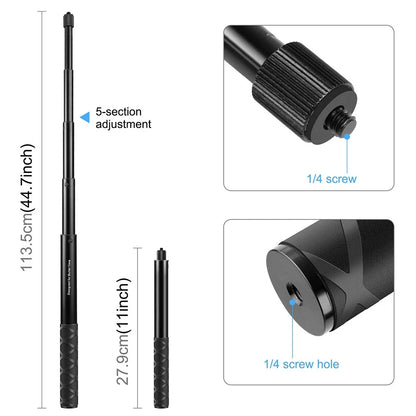 🚴Motorcycle & Bike Handlebar Camera Mount with Telescopic Selfie Stick | Cycling POV Recording Bracket