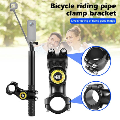 🚴Motorcycle & Bike Handlebar Camera Mount with Telescopic Selfie Stick | Cycling POV Recording Bracket