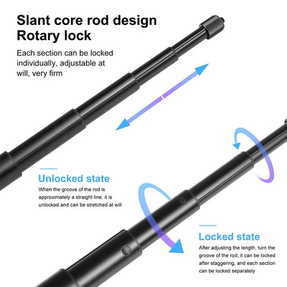 🚴Motorcycle & Bike Handlebar Camera Mount with Telescopic Selfie Stick | Cycling POV Recording Bracket
