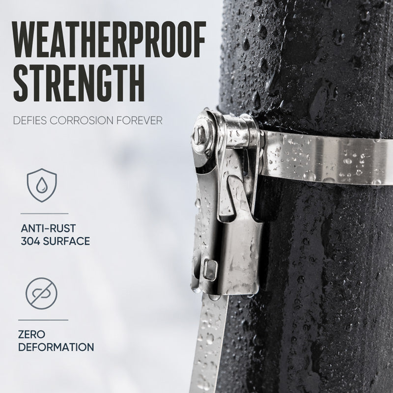 ✨Heavy Duty Stainless Steel Cable Tie with Flip Lock Buckle（10 PCS）