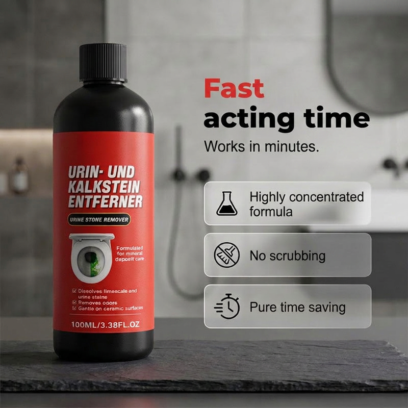 ✨🧪 Powerful Toilet Cleaner | Effortlessly removes years of urine stains and limescale—no strenuous scrubbing required.