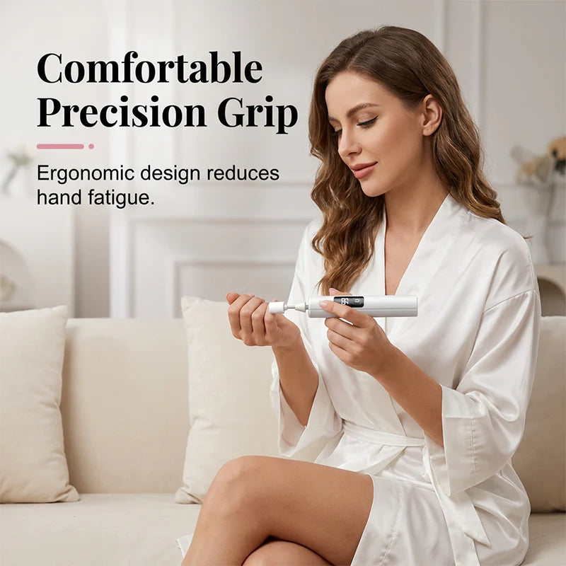 💅✨ Professional Electric Nail Polisher – Smooths thick nails, 99-speed display. Multiple heads for shaping & buffing. Salon at home! 🌟💎