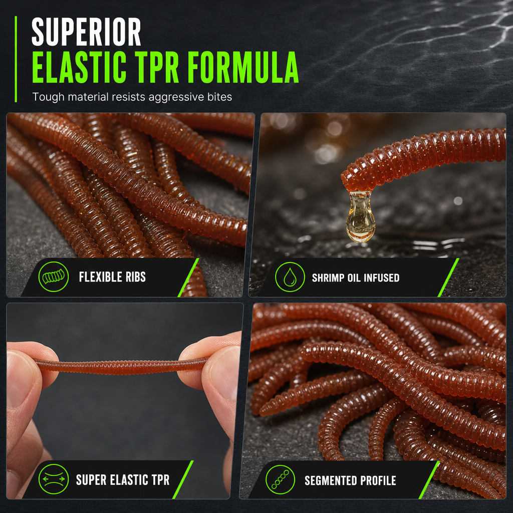 ✨✨8cm shrimp-flavored soft lure (earthworm style), pack of 50 or 100