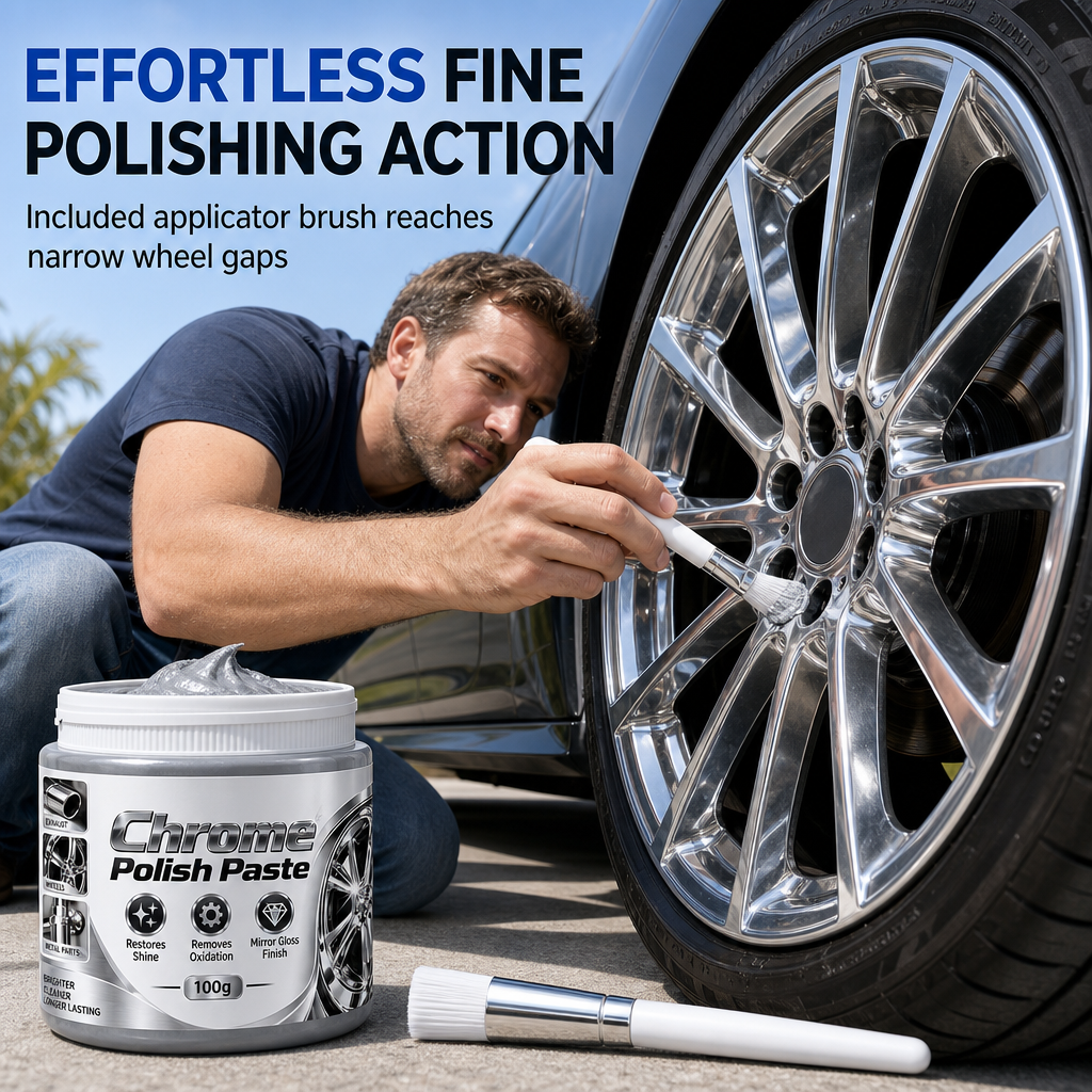 Chrome Polish Paste | Metal Polishing Cream for Chrome & Stainless Steel