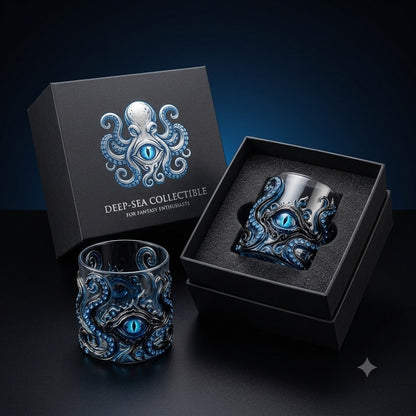 🐙 Kraken Eye Octopus Whiskey Glass | Gothic Kraken Old Fashioned Whiskey Glass