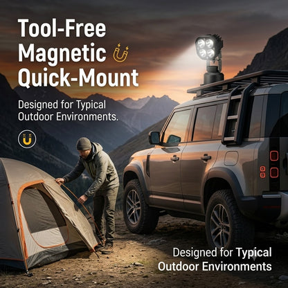 Heavy-Duty Magnetic Remote LED Work Light | Off-Road, Camping & Construction Portable Flood Light