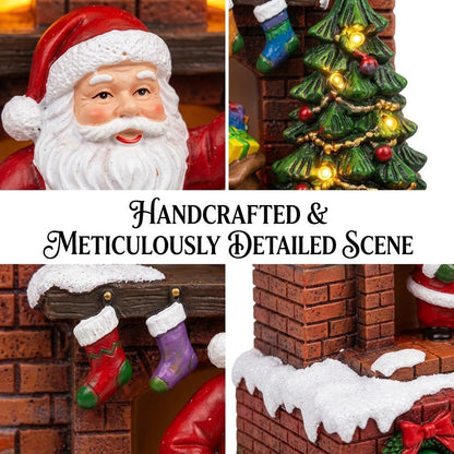 🎄🎅Santa's Fireplace Light‑Up Alarm Clock|Bring magical Christmas warmth to every morning