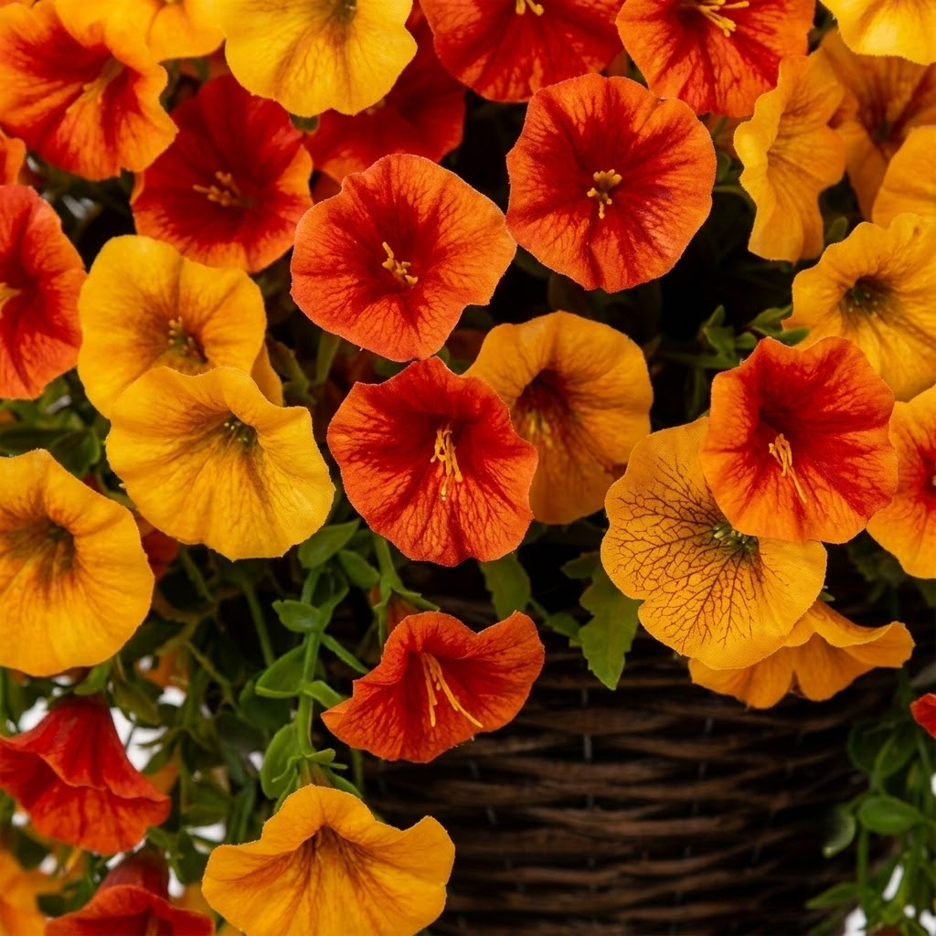🍂 Artificial Fall Hanging Floral Swag | UV Resistant Autumn Orange Red Flower Garland
