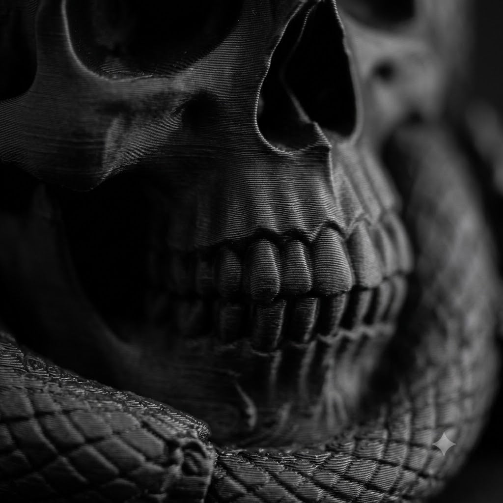 ☠️🌹Gothic Skull, Snake, and Rose Ornament